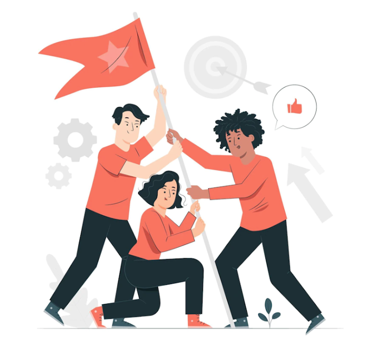 A vector illustration about team work